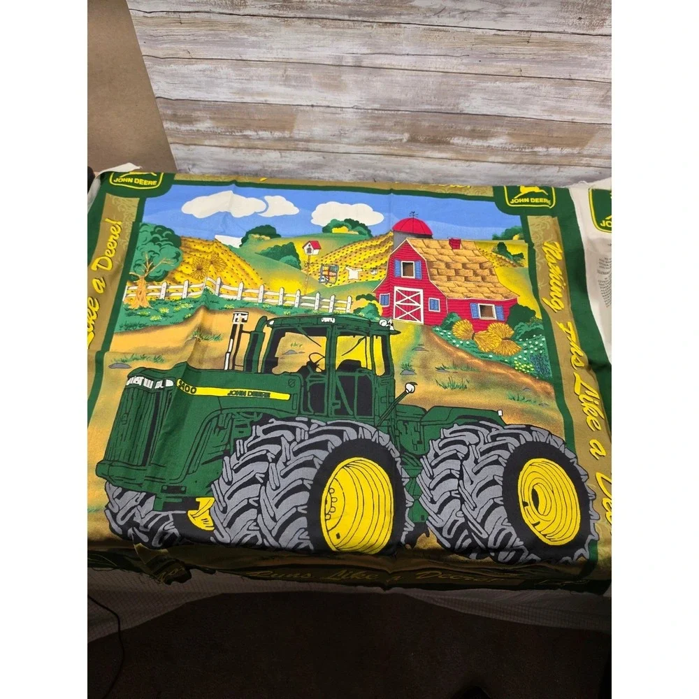 John Deere Cotton Fabric Bundle 4 Large Remnants & 60+ 4x4 Squares Quilting Lot